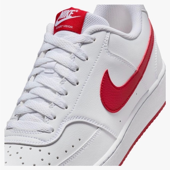 Nike Court Vision White and Red Sneakers